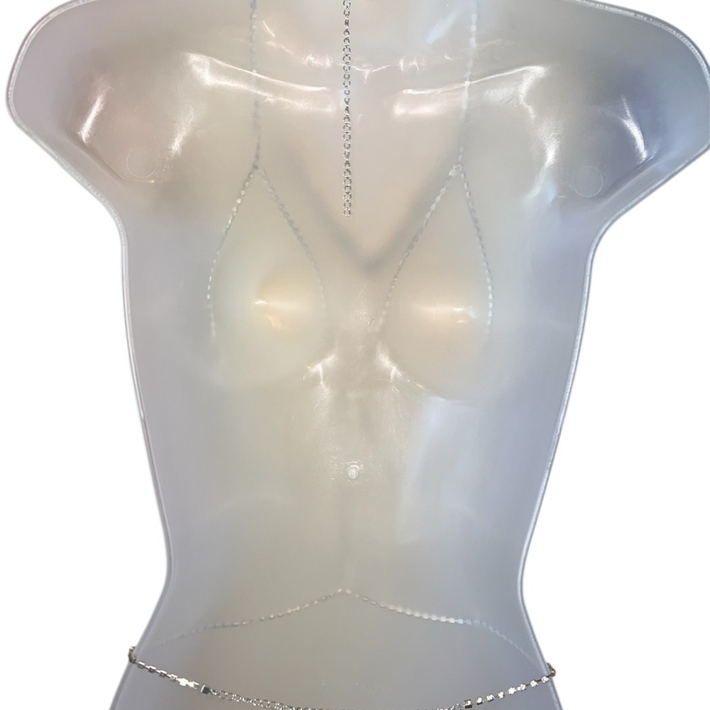 Silver Rhinestone Body Chain - Picture 2 of 4